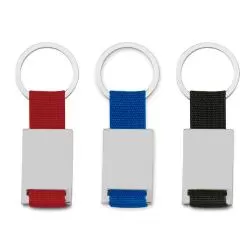 Chaveiro de metal retangular e Nylon